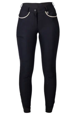 HKM Ladies Silicone Knee Patch Riding Breeches -Limone-
