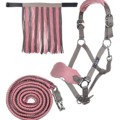 HKM Head Collar & Lead Rope with Panic Hook & Fly Fringe