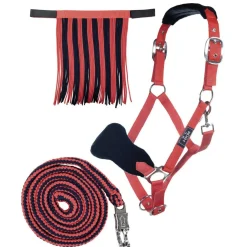 HKM Head Collar & Lead Rope with Panic Hook & Fly Fringe