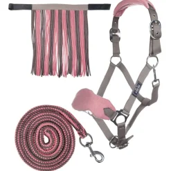 HKM Head Collar & Lead Rope with Snap Hook & Fly Fringe