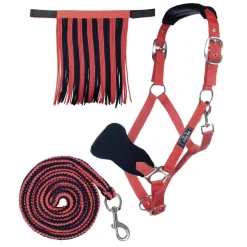 HKM Head Collar & Lead Rope with Snap Hook & Fly Fringe