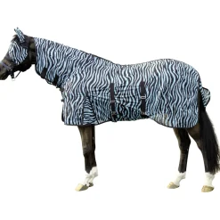 HKM Zebra Aqua Fly Rug With Neck
