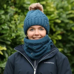 Hy Equestrian Melrose Cable Knit Bobble Hat