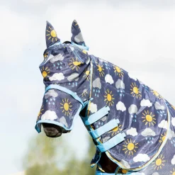 Hy Equestrian Come Rain or Shine Fly Mask with Ears and Detachable Nose