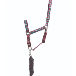 Hy Equestrian Woven Polo Head Collar and Lead Rope