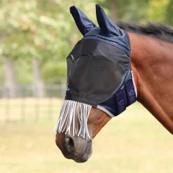 Shires FlyGuard Pro Deluxe Fly Mask With Ears & Nose Fringe